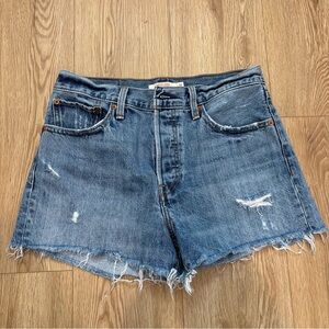 Levi's Distressed Denim Blue Shorts